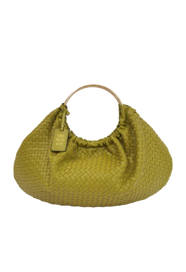 LE PANDORINE -  green Moon Shopper With Metal Handles
