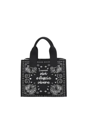 LE PANDORINE - Jackie mini bag in black canvas