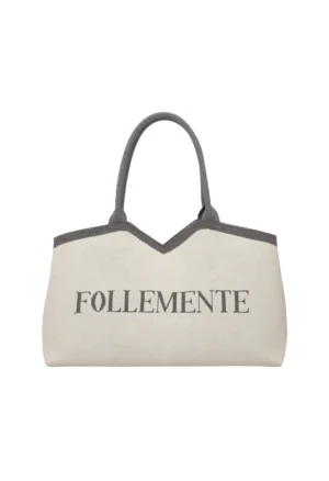 LE PANDORINE - Nina shopping bag in gold geometric fabric