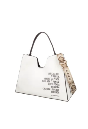 LE PANDORINE - Fede shopping bag with removable cream clutch bag