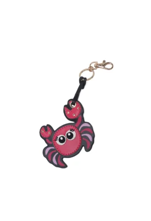 LE PANDORINE - Shaped charm keyring with fuchsia gold lobster clasp