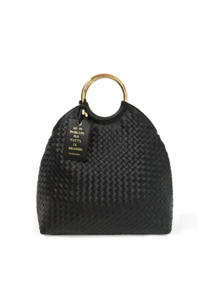 LE PANDORINE -  Aurora handbag with hoop handle black color