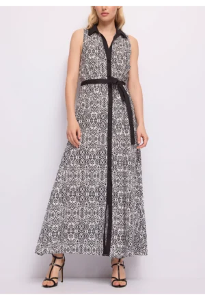 GAUDI - Γυναικείο εμπριμέ πουκάμισο φόρεμα από μουσελίνα