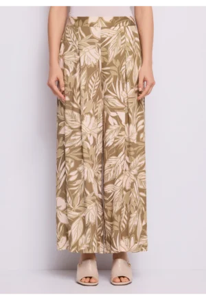 GAUDI - Γυναικείο παντελόνι με τύπωμα φυλλώματος