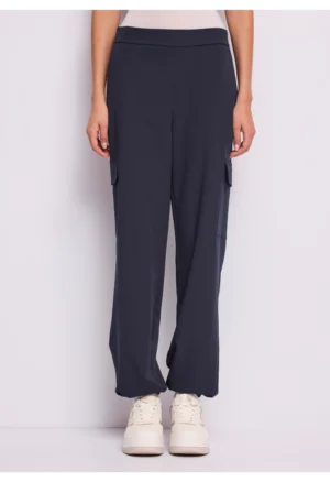 GAUDI - Γυναικείο μπλε παντελόνι με cargo τσέπες