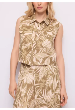 GAUDI - Γυναικείο τοπ με γιακά πουκαμίσου