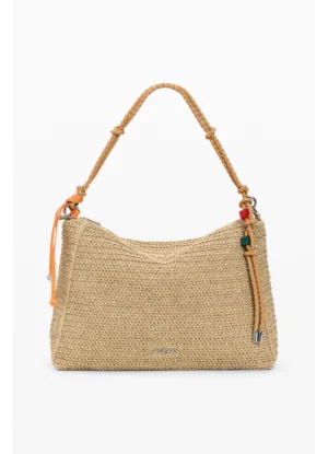 DESIGUAL - BAG_HALF LOGO RAFFIA LEIRIA