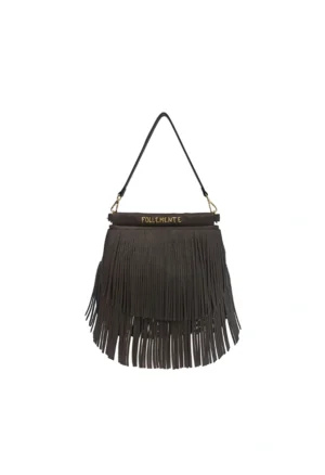 LE PANDORINE - Dallas shoulder bag with dark brown fringes