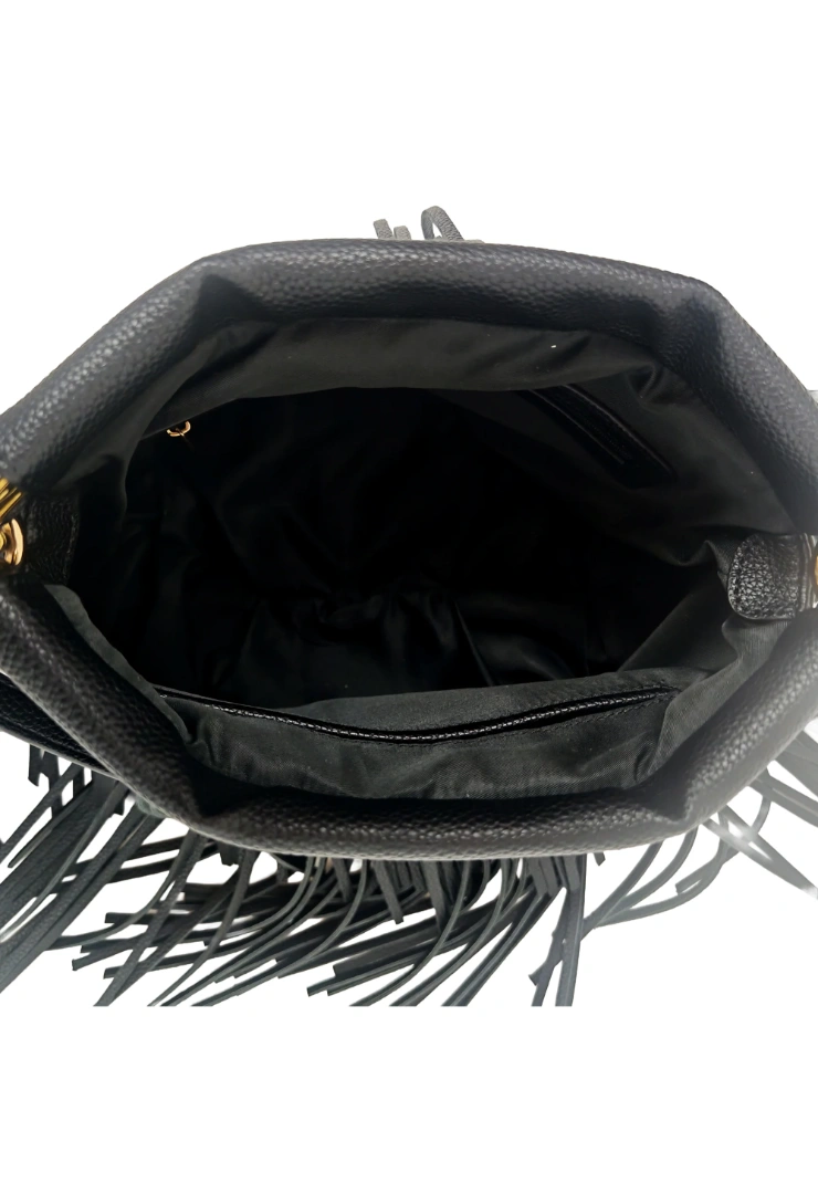 LE PANDORINE - Dallas shoulder bag with dark brown fringes - Image 4