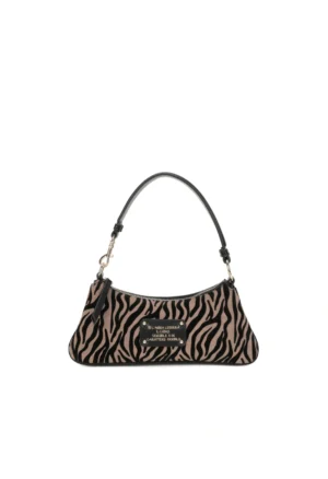 LE PANDORINE - Vicky shoulder bag with taupe animal print