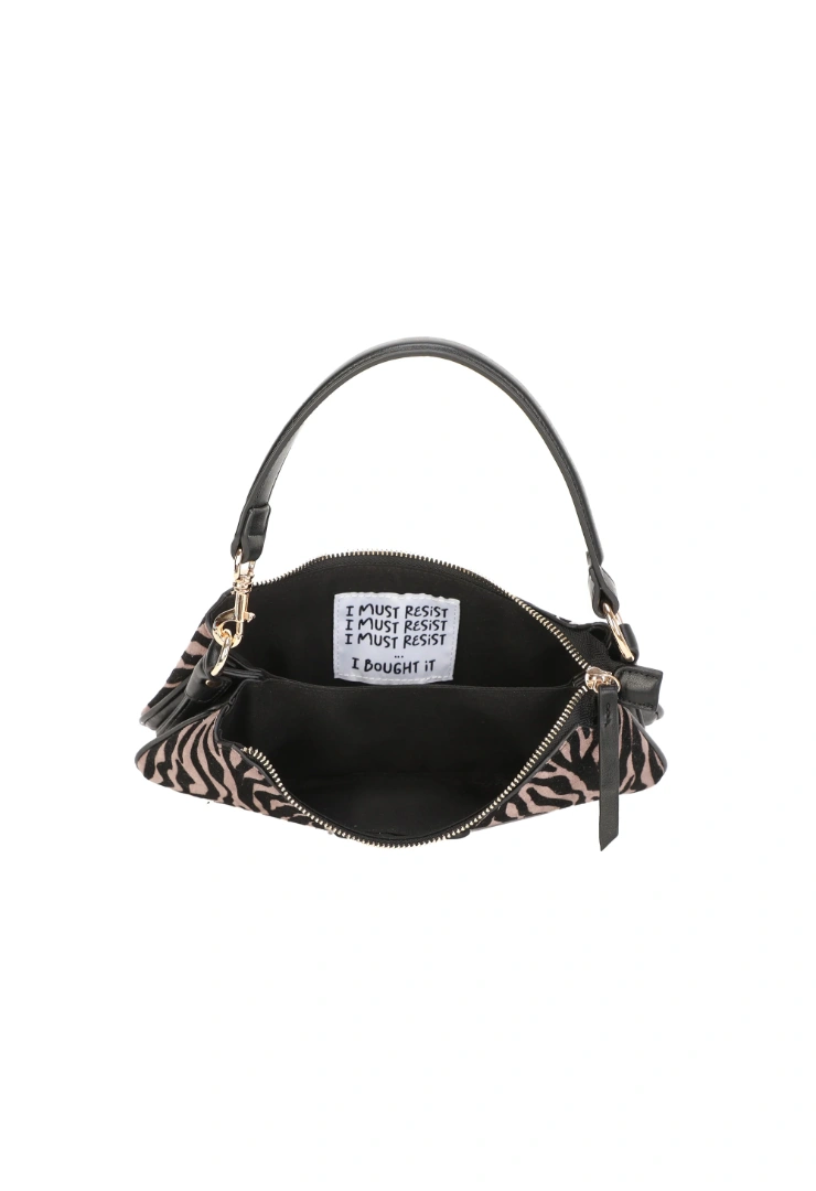 LE PANDORINE - Vicky shoulder bag with taupe animal print - Image 3
