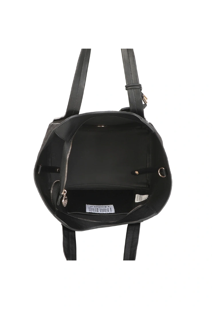 LE PANDORINE - Vicky shopping bag with animal print in black - Image 4