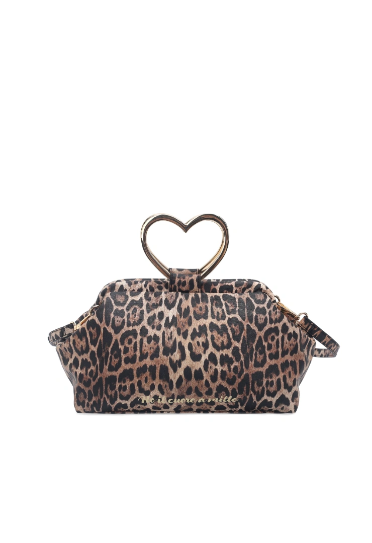 LE PANDORINE - Venezia medium shoulder bag with heart handle in speckled color