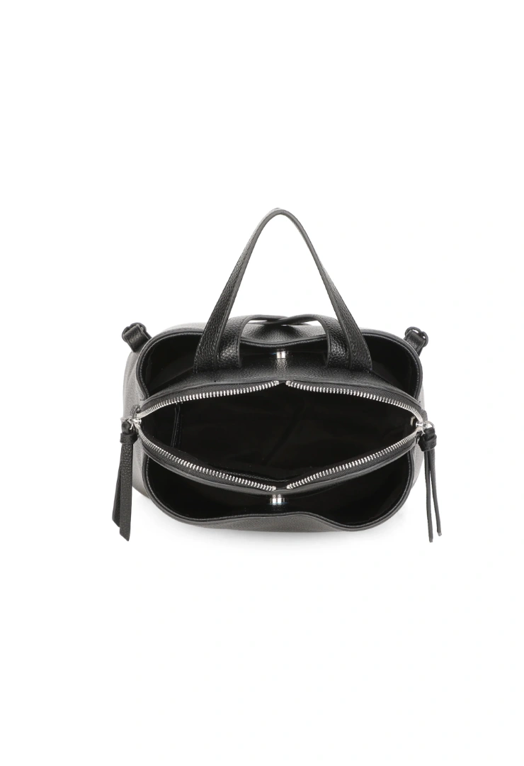 LE PANDORINE - Backpack with heart-shaped pocket in black - Image 3